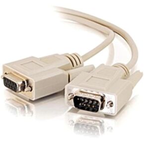 C2G 02712 DB9 M/F Serial RS232 Extension Cable, Beige (10 Feet, 3.04 Meters)