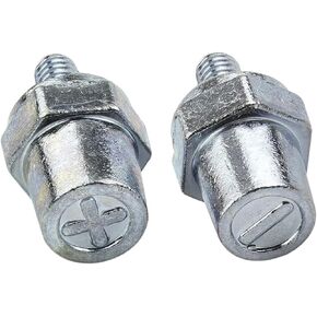 2Pcs Silver M8 Thread Male Zinc Battery Terminal Charging Posts, M8 Battery Post Adapter,Battery Accessories(+/-) for Extension, Pack of 2 (Am-BCP-Z0201)