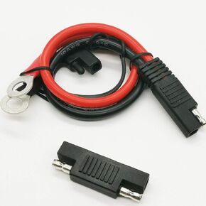 Ring Terminal Harness SAE to O Ring Terminal Connectors Cable 2-Pin Quick Disconnect SAE Plug Cable 10AWG SAE Extension Cable for Motorcycles, Cars, Etc, with 1 SAE Polarity Reverse Connector