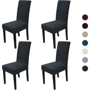 Waterproof Dining Chair Covers 6 Pack,Soft Stretch Parson Chair Slipcover for Dining Chairs, Dining Room Seat Cover Protector,Dining Chair Slipcover for Home Hotel Wedding Ceremony,Light Grey