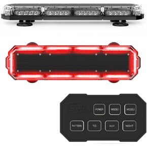 SpeedTech Lights Mini 21 120 Watts LED Strobe Lights For Trucks, Cars, Plows, and Emergency Vehicles with Magnetic Roof Mount in Amber/Amber (Yellow/Yellow)