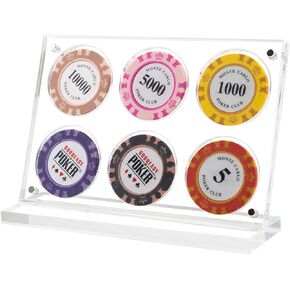 Poker Chip Display Case Casino Chip Stand Holder Clear Acrylic Box Collection Military Coin UV Protection