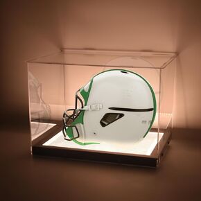 Mini Helmet Display Case, Mini Football Helmet Case, Acrylic Display Box for Mini Helmet, UV Protection Dust-Proof with LED Light, Mini Helmet Memorable Display