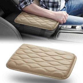 WINKA Auto Center Console Pad, Car Armrest Seat Box Cover Protector, Relax Elbow Cushion Comfort Pillow Pad Beige