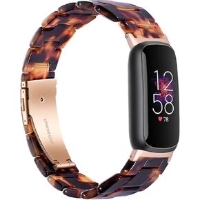 Wongeto متوافق مع أساور Fitbit Luxe/Luxe SE للنساء والفتيات، حزام معصم من الراتنج مع إبزيم من الفولاذ المقاوم للصدأ لإكسسوارات Fitbit Luxe