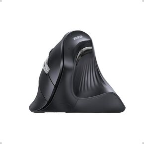 UGREEN Vertical Mouse Wireless (Bluetooth 5.0+2.4G) Ergonomic Mouse with 5 Buttons, 1000/16000/2000/4000 DPI, Prevention of Mouse Arm, Vertical Mouse Compatible with PC/Laptop/Tablet, Black