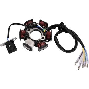 WOOSTAR Ignition Stator Magneto 6 Coil 5 Wire Replacement for GY6 Taotao 50cc 70cc 90cc 110cc 125cc Scooter Moped Go Kart ATV 4 Wheeler Dirt Pit Bike
