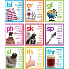 Teacher Created Resources Colorful Photo Cards Digraphs and Blends Bulletin Board (TCR8503)