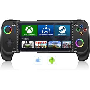 Wireless Phone Controller for iPhone/Android No Deadzone, Mobile Gaming Controller Support Xbox Game Pass, PlayStation, Steam Link, Call of Duty, Roblox, Minecraft, Cloud Gamepad for iOS with RGB in Kuwait