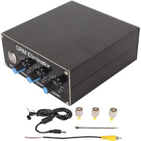 X ‑ Phase QRM Eliminator, HF Bands 1.8MHz‑30MHz Adjustable Aluminum Alloy Signal Canceller Built in PTT Control