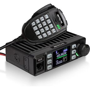 Retevis RA25 Dual Band Mobile Radio, Long Range Mini Mobile Car Transceiver, 500 Channels DTMF LCD Display, 2m 70cm Mobile Two Way Radio Mobile Car Radio for Vehicle Truck Traveling(1 Pack)