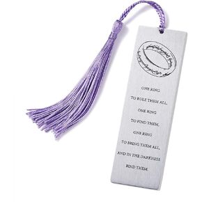 The One Ring Lord of Rings Merchandise Bookmark LORT Gifts Stainless Steel Bookmarks with Tassel for Book Lovers Hobbits Merch Collection Gift