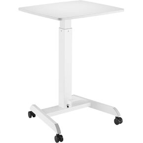 Kantek Systems Mobile Height Adjustable Sit Stand Desk, White