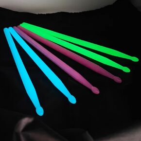 5A Nylon Drumsticks - 3 Pair Pack, Non-Slip Luminous Light Up Sticks for Drum Set, Glow in The Dark Durable Drumsticks for Professional & Beginner Drummers, Kids & Adults - Blue/Green/Purple