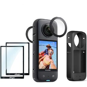 Silicone Protective Case and Lens Guards Cap for Insta360 X3,Bundle Include 1pc Silicone Case+1pc Silicone Lens Cap