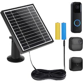 Solar Panel Charger Compatible with Blink Video Doorbell/Blink Outdoor 4(4th) / XT3 / XT2 / XT Cam,Power Your Doorbell or Outdoor Cam Continuously with 11.8 Ft Cable,AL Alloy Frame Durable