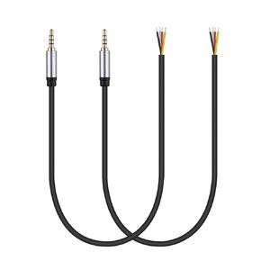 2-Pack 12.5inch Replacement 3.5mm 1/8" TRRS Stereo Male Plug to Bare Wire Open End TRRS 4 Pole Stereo Audio Cable for Headphone Headset Earphone Microphone Cable Repair