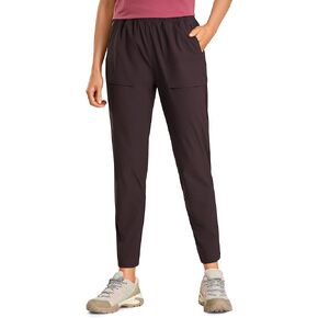 CRZ YOGA Women's High Waisted Lightweight Outdoor Hiking Pants 26.5"- Travel Workout Casual Athletic Joggers Zip Off Pockets
