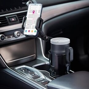 Car Cup Holder Expander Adjustable Base with Phone Mount THIS HILL 360° Rotation Cup Holder Cell Phone Holder for Car Compatible with iPhone All Smartphones in Kuwait