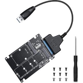 محول ZEXMTE M.2 NGFF أو mSATA إلى SATA III، محول 2 في 1 M.2 إلى USB، محول محول NGFF أو mSATA USB 3.0 كمحرك أقراص ثابتة SATA محمول 2.5 بوصة، حاوية mSATA إلى SATA (يتضمن محول USB SATA) in Kuwait