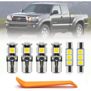 8pcs Tacoma White LED Interior Lights Bulb Kit for Toyota Tacoma 1995 1996 1997 1998 1999 2000 2001 2002 2003 2004 Map Dome Door Lights Super Bright Interior Light Bulbs + Install Tool