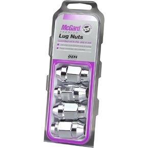 MCGARD 64073 Chrome (M14 x 1.5 Thread Size) Bulge Cone Seat Style Lug Nut, (Set of 4)