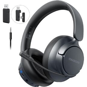 سماعة ألعاب لاسلكية بتردد 2.4 جيجا هرتز مع جهاز إرسال 2 في 1 من النوع C وUSB، وميكروفون ENC، وسماعات رأس بلوتوث للألعاب، وبطارية 55 ساعة، وزمن وصول منخفض للكمبيوتر الشخصي، والكمبيوتر المحمول، وPS4، وPS5، وSwitch، وسلسلة Xbox in Kuwait