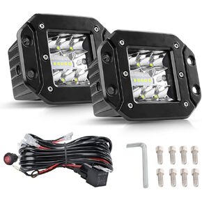 LED Flush Mount Pods,EBESTauto Flush Mount LED Pods 20W Flush Mount LED Lights 12V LED Work Light Bumper Driving Lights Off Road LED Pod Lamp Backup for ATV UTV SUV Truck Boat