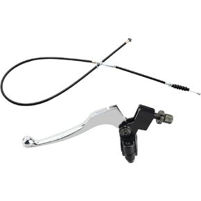 PRO BAT 7/8''(22mm) Handlebar Left Clutch Lever and Clutch Cable with Adjuster for for 50cc 70cc 90cc 110 cc 125cc SSR Apollo Chinese Dirt Bikes Pit Bike Silver