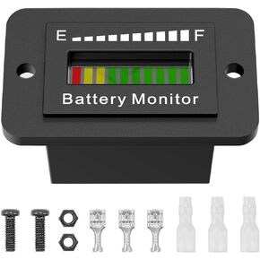 Car Battery Monitor, Auto LED 12v 24v 36v 48v 60v 72v Battery Capacity Fuel Gauge Indicator Meter, Bm210 Lead-Acid&Lithium Ion Battery Tester for Golf Cart Stacking Machine Motor
