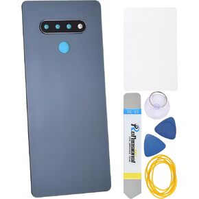 Black Acrylic Glass Cover Housing Door Replacement Backs for LG Stylo 6 K71 Including Rear Camera Glass Lens Pre-Install Adhesive and Installation Instruction Tool Kit