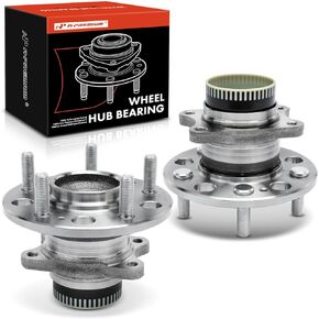 A-Premium 2 x Rear Wheel Bearing and Hub Assembly with ABS Ring & 5-Lug Compatible with Hyundai & Kia - 2008-2017 - Sonata, Tucson, Azera, Optima, Sportage, Cadenza, Rondo, Replace # 512437