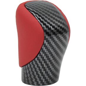 MOTOKU Punched Black Leather Carbon Fiber Pattern Gear Shift Knob Shifter for Lexus is NX RC F RC350 GS200t RC200t ES300h ES350 GS450h GS350 RC300 IS300 GS300 NX300 RX350L RX450hL GX460 2014-2022