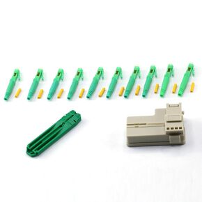 10pcs LC MM Fiber Optic Quick Connectors Multi Mode Fiber Mechanical Fast Connectors Adapter for 0.9/2.0/3.0mm multimode Fiber Cable, MM, Gray