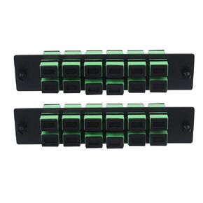 Xunsomten-2pcs 12 Fiber SC to SC APC Single Mode Fiber Patch Panel with 12 SC/SC APC Singlemode Fiber Coupler Adapter Connectors