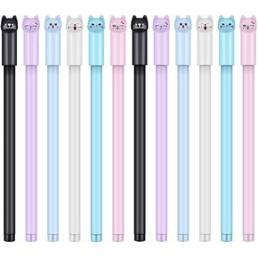 24 Pcs 0.38 mm Cute Cat Pen Gel Pens Black Ball Point Pens for School Office Supplies