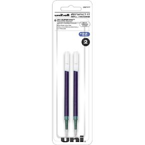 uniball Refill For Gel 207 Impact Rt Roller Ball Pens, Bold Conical Tip, Blue Ink, 2/pack