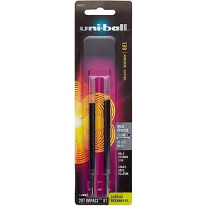 uniball Refill For Gel 207 Impact Rt Roller Ball Pens, Bold Conical Tip, Blue Ink, 2/pack