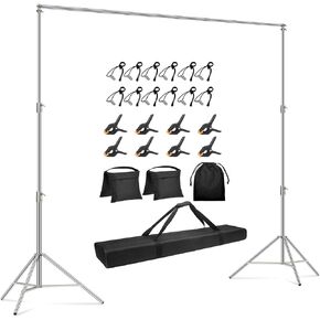 Photo Backdrop Stand for Parties, 13x13ft Stainless Steel Heavy Duty Back Drop Adjustable Background Stand Support Kit for Studio Photography/Decoration/Photoshoot/Wedding/Photobooth