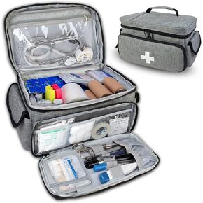 Boczif First Aid Kit, First Aid Storage Carry Bag, Pill Bottle Organizer for Emergency Trauma Medical Kits Supplies Waterproof, Ideal for Home, Office, Car, Travel, Outdoor, Camping, Hiking (Red)