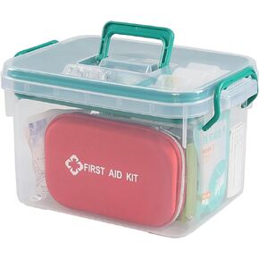 Clear Household Medicine Storage Box, Family First Aid Box, Plastic Medicine Kit Organizer