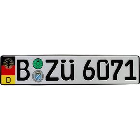 German Euro Plate with German Flag & Coat of Arms - Random Characters