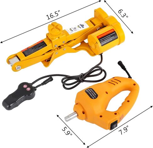 BestEquip مقبس السيارة الكهربائية 3 طن 6600 رطل مقبس مقص كهربائي 12 فولت تيار مستمر مقبس كهربائي مع مفتاح ربط كهربائي أداة إصلاح السيارة لسيارات السيدان والشاحنات in Kuwait