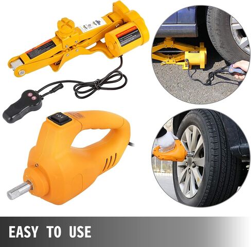 BestEquip مقبس السيارة الكهربائية 3 طن 6600 رطل مقبس مقص كهربائي 12 فولت تيار مستمر مقبس كهربائي مع مفتاح ربط كهربائي أداة إصلاح السيارة لسيارات السيدان والشاحنات in Kuwait