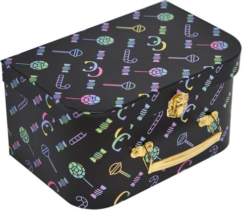 Paperboard Suitcases with Handle - Fancy Decorative Cardboard Box - Pretty Storage Boxes with Cool Graphics - Mini Luggage Set of 1 Large & 1 Medium Candy Box- Tiny Toy Organizers for Kids, Teens in Saudi Arabia