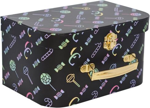 Paperboard Suitcases with Handle - Fancy Decorative Cardboard Box - Pretty Storage Boxes with Cool Graphics - Mini Luggage Set of 1 Large & 1 Medium Candy Box- Tiny Toy Organizers for Kids, Teens in Saudi Arabia