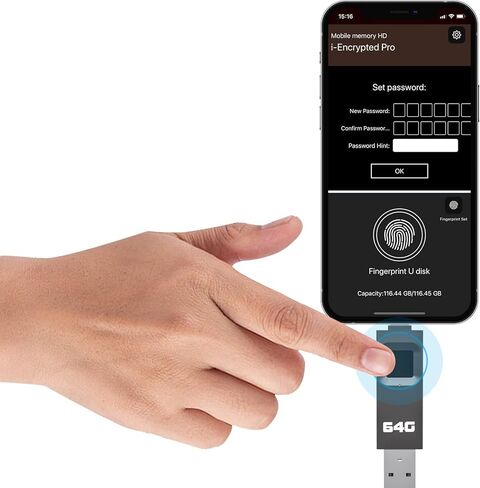 محرك أقراص USB مشفر سعة 256 جيجابايت، محرك أقراص فلاش بصمات الأصابع، قرص U آمن محمي بكلمة مرور، شريحة ذاكرة USB، محرك إبهام USB، تخزين تشفير لأجهزة iPhone/iPad/iPadmini/Mac/PC in Kuwait