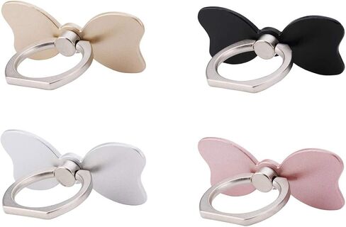 4 Pack Cell Phone Bow Ring Holder,Bowknot Phone Ring Kickstand,360 Rotation Cell Phone Finger Ring Grip for Almost All Phones,Pad in Kuwait