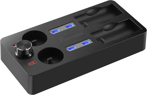 محطة شحن POARMEEY لشاشة LED للأجهزة المتعددة، محطة شحن USB بمنفذين مع فتحة 4 نوع C in Kuwait