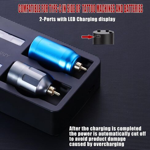 محطة شحن POARMEEY لشاشة LED للأجهزة المتعددة، محطة شحن USB بمنفذين مع فتحة 4 نوع C in Kuwait